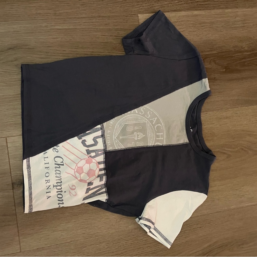 Hollister Blue and White Short Sleeve Tee
